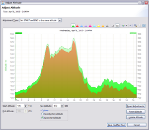 adjust altitude set start and end to the same altitude