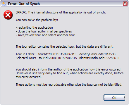 out of synch error