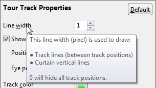 Tour Track Properties Tooltip