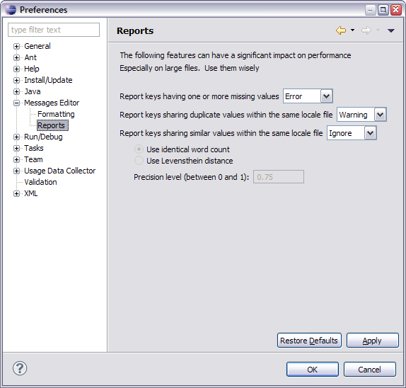 configure resource editor - reports